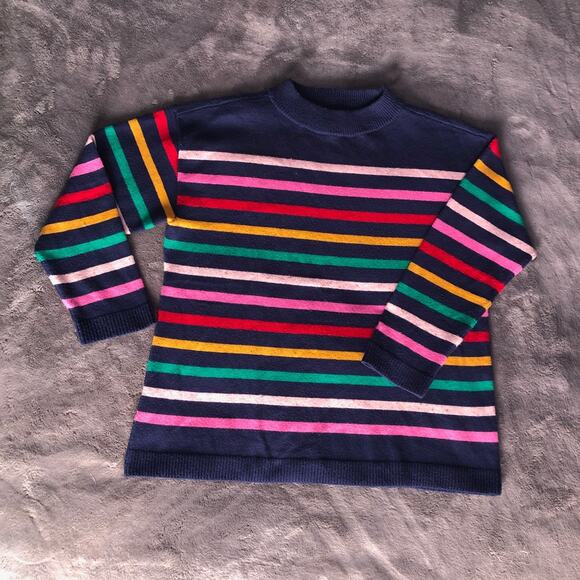 Talbots Sweater Striped Rainbow Long Sleeve Pullover Crew Neck Women’s Size XL - Picture 1 of 9